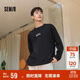 森馬（Semir）長袖T恤男重磅寬松打底上衣印花情侶裝秋季內(nèi)搭外穿101524101211