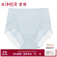 愛(ài)慕（Aimer）高腰素色蕾絲邊三角性感舒適女內褲短褲內褲女生AM221662 灰色 1條 XL