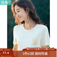 茵曼（INMAN）時(shí)尚百搭T恤2025夏季女新款圓領(lǐng)顯瘦繡花正肩短袖上衣 田園杏 M