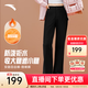 安踏（ANTA）自由褲丨加絨喇叭褲修身通勤褲女裝冬季防潑水商務(wù)梭織運動(dòng)長(cháng)褲子 基礎黑-2 M (女165)