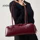 ANDSEEYOU新款真皮單肩包女 小眾設計大容量牛皮腋下包長(cháng)條法棍包女