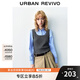 UR【HOT】2025秋季新款女休閑拼接假兩件修身針織衫UYY950066 中灰 M