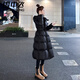 雪中飛高端羽絨服女中長(cháng)款2025冬季新款收腰修身顯瘦保暖加厚白鴨絨外套 黑色 M 105-120斤
