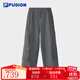 FILA FUSION 斐樂(lè )潮牌梭織長(cháng)褲女2025新款時(shí)尚寬松休閑工裝褲褲子女運動(dòng)褲 默魅灰-DY M