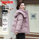 鴨鴨（YAYA）品牌年輕媽媽羽絨服短款2025新款洋氣中老年裝女士冬季厚外套 芝粉色 XL (建議105-120斤)