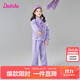 笛莎童裝女童套裝2025春裝女寶時(shí)尚運動(dòng)長(cháng)袖束腳褲套裝 紫色 170
