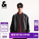 杰克·瓊斯（JACK&JONES） 男裝夾克個(gè)性潮流出街刺繡鋼印棒球領(lǐng)寬松休閑PU皮衣2253P3007