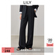 LILY零壓直筒褲2025春新款寬松休閑垂感通勤高級(jí)感西裝褲長(zhǎng)褲女 510黑 M