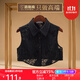 路施南蕾絲花邊假領(lǐng)子女款百搭白色時(shí)尚鏤空尖領(lǐng)棉質(zhì)打底假襯衫假衣領(lǐng) 黑色 L868 L