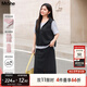 MsShe【假兩件套裝】大碼女裝2025秋裝胖mm短袖/長袖T恤半身裙 短袖款-黑色現(xiàn)貨 3XL
