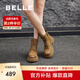 百麗（Belle）七夕禮物百搭馬丁靴女商場(chǎng)同款真皮戶(hù)外徒步短靴B8P1DDD4預售 棕色 37 (235mm)