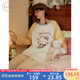 果殼（Gukoo）睡衣女春秋新款HelloKitty聯(lián)名格紋女士家居服套裝 奶酪黃  M 