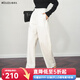 Olrain歐芮兒白色休閑風(fēng)鐮刀褲女夏季2025新款高腰垂感時(shí)尚直筒褲 白色 L 165/72A/L