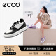 愛步（ECCO）板鞋女 倪妮同款增高厚底輕盈透氣百搭拼色休閑鞋 街頭ACE856823 黑色/灰白色85682350020 37