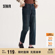 森馬（Semir）森柔|牛仔褲女冬季寬松半松緊腰抓毛長(cháng)褲遮胯錐形褲103724124007