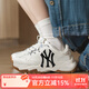 美職棒（MLB）官方老爹鞋女 休閑運動舒適鞋子復(fù)古簡約 新款3ASHBNA3N-50WHS 紐約洋基隊/米白色/拍大一碼 37.5 235