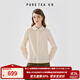 茶·愫（PURE TEA）【鍛花織帶】puretea茶愫彼得潘娃娃領(lǐng)襯衫女撞料木耳邊2024秋新 米白 S