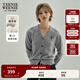 Teenie Weenie小熊針織開(kāi)衫女秋冬刺繡綿羊毛長(cháng)袖針織開(kāi)衫外套女 中灰色 M (165)