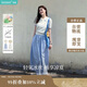 茵曼法式鏤空薄針織衫2025夏季女裝新款立體花朵短袖上衣 奶油白  S