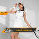 Monster Guardians運動(dòng)連衣裙女 polo領(lǐng)撞色無(wú)袖連衣裙透氣美背修身網(wǎng)球裙 白色 S