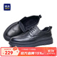 海瀾之家HLA皮鞋男士復古雕花透氣商務(wù)皮鞋HAAPXM4CAV411 黑色加絨款41
