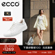 愛(ài)步（ECCO）板鞋女鞋 25年牛皮休閑板鞋系帶鞋平底鞋女 柔酷470843 HL 白色/銀色47084361144 36 (225mm)