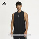 adidas萊美聯(lián)名速干修身舒適運動(dòng)健身圓領(lǐng)背心男裝夏季阿迪達斯   黑色   3XL