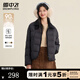 雪中飛女士短款羽絨服冬季拼接小格子風(fēng)設計簡(jiǎn)約時(shí)尚大方保暖羽絨衣服 黑色 M (160)