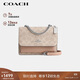 蔻馳（COACH）【品牌直供】女士小號印花風(fēng)琴包單肩斜挎包沙黃色CW206