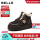 百麗（Belle）姜餅屋毛球掛飾雪地靴女2025冬新厚底增高保暖休閑靴B2953DM5預售 咖色-絨里 39