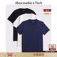 Abercrombie & Fitch經典小麋鹿圖案男裝25秋季3件組合裝重磅圓領短袖T恤124-5044 海軍藍多色 L (180/108A)