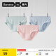 蕉內（Bananain）銀皮300S女士?jì)妊澣俏鼭裢笟?A抗菌棉感低中腰50支莫代爾3件裝 【中腰】霧藍+慕斯粉+蘇打藍 3條 L