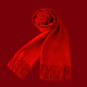 馬年刺繡LOGO中國紅圍巾冬季本命年紅色圍脖男女通用喜慶新年禮品 純紅色 35*200CM刺繡