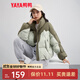 鴨鴨（YAYA）羽絨服女短款2025冬季新款小個(gè)子時(shí)尚撞色立領(lǐng)防風(fēng)保暖外套MY 綠色 S