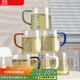 半物生活玻璃杯茶杯高硼硅玻璃水杯帶把綠茶杯耐高溫耐熱加厚杯子套裝家用