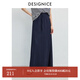 迪賽尼斯（DESIGNICE）2025年夏季新款通勤氣質(zhì)復(fù)古長(zhǎng)裙百搭仿牛仔高腰半身裙 牛仔藍(lán) M