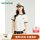 熱風(fēng)（Hotwind）短袖t恤女夏季新款女士撞色插肩撞色休閑舒適透氣上衣 03米色 M