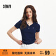 森馬（Semir）polo衫女短款收腰翻領(lǐng)襯衫25夏刺繡涼感緊身T恤辣妹109325115005