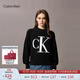 Calvin KleinJeans【甄選禮盒】25秋冬女士通勤ck字母提花純棉圓領(lǐng)打底針織衫 UB1-太空黑 M
