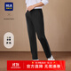 海瀾之家（HLA）休閑褲男輕商務(wù)時尚系列大碼褲子男秋冬季 黑色5C S 165/76A推薦112~120斤