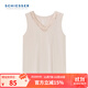 舒雅（Schiesser）女士厚款V領(lǐng)雙面磨毛親膚柔軟蕾絲花邊保暖內衣背心E0/23927V 淺杏 L 【60-65公斤】