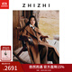 致知【悠然系列】石湖仙 絲牦牛絨長(cháng)款大衣外套女25冬浪漫呢 焦糖棕 M
