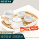 拜杰茶盤(pán)茶托 茶臺小茶盤(pán)功夫茶具托盤(pán)儲水式簡(jiǎn)約瀝水盤(pán)茶海 小號