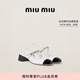 MiuMiu【禮物】繆繆女士雙色漆皮瑪麗珍高跟鞋鞋子 白色/黑色 38