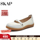 圣伽步（SKAP）瑪麗珍鞋女士一腳蹬平底休閑單鞋 米白 35