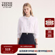Teenie Weenie小熊女裝襯衫2025秋季新簡(jiǎn)約優(yōu)雅少女感木耳邊領(lǐng)襯衣 象牙白 S