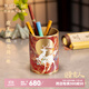 朱炳仁銅 鹿王獻瑞筆筒開(kāi)學(xué)季工藝品書(shū)房客廳辦公實(shí)用文房桌面 鹿王獻瑞筆筒