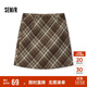 森馬（Semir）半身裙女格紋A字裙復古文藝冬俏皮短裙小個(gè)子學(xué)院風(fēng)101724120008