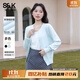 班尼路S&K系列毛衣女裝針織衫開衫外套上衣服秋冬新款小香風(fēng)高級感長袖 淺藍#純色 【軟糯親膚】 L