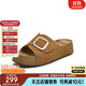 天美意涼鞋商場(chǎng)同款百搭舒適出游女一字拖2025新款 棕色 36